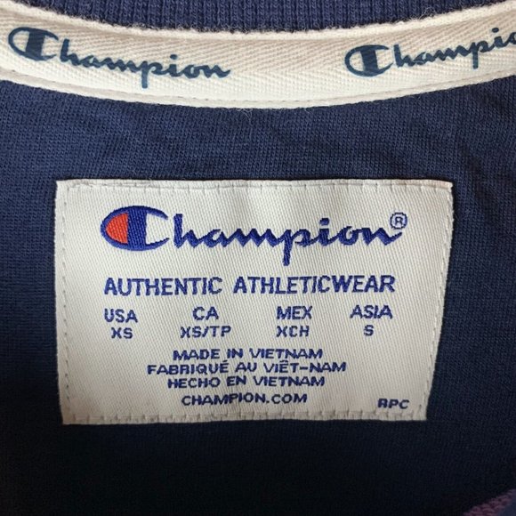 Champion Sweatshirt Women's XS Navy Tie-Dye Cotton Crew Neck Pullover NWT 6832 - Picture 3 of 9